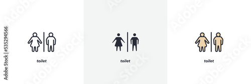 toilet icon. Line  solid and filled outline colorful version  outline and filled vector sign. Idea Symbol  logo illustration. Vector graphics