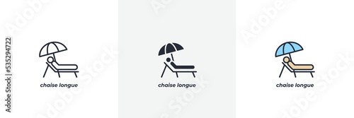 chaise longue icon. Line, solid and filled outline colorful version, outline and filled vector sign. Idea Symbol, logo illustration. Vector graphics