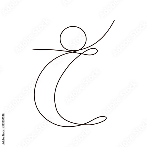 Information Icon Continuous Line Drawing Vector Letter I Annotation One Line Drawing Doodle Illustration Isolated Black on a white background.