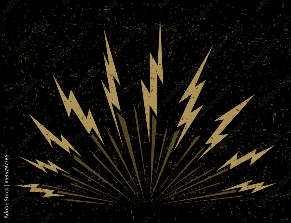 Lightning Bolt Strikes Blast Vector Illustration Design