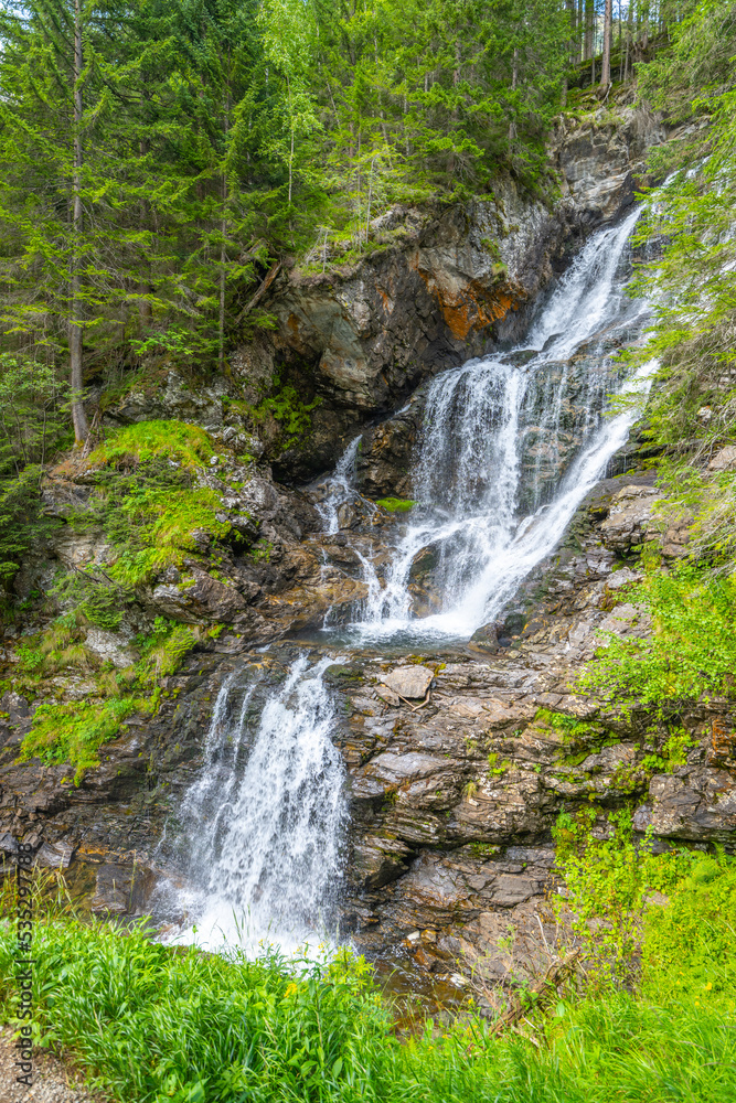 Riesach waterfall in Untertal Valley Riesach waterfall in Untertal Valley