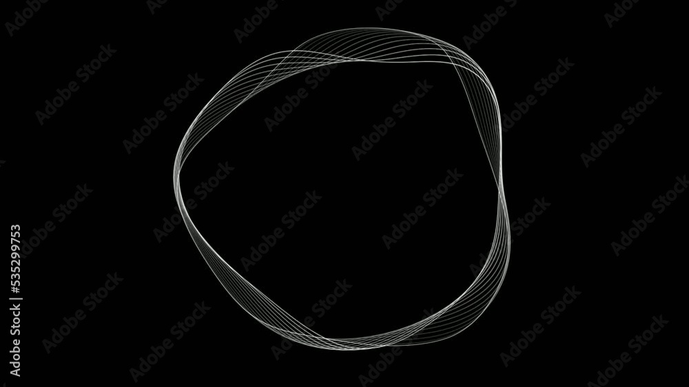 Abstract 3D render white circle. White circles abstract futuristic motion background. Video 3d animation Ultra HD 4K 3840x2160