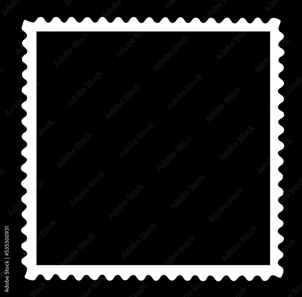 Vintage blank postage stamp on a black background