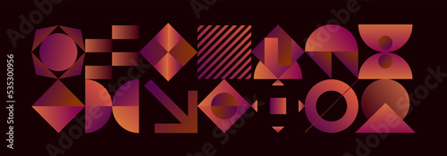 Generative design artwork graphics of bizarre computer vector generated shapes and abstract geometric design elements. Useful for website background, poster art design, magazine front page, banners.