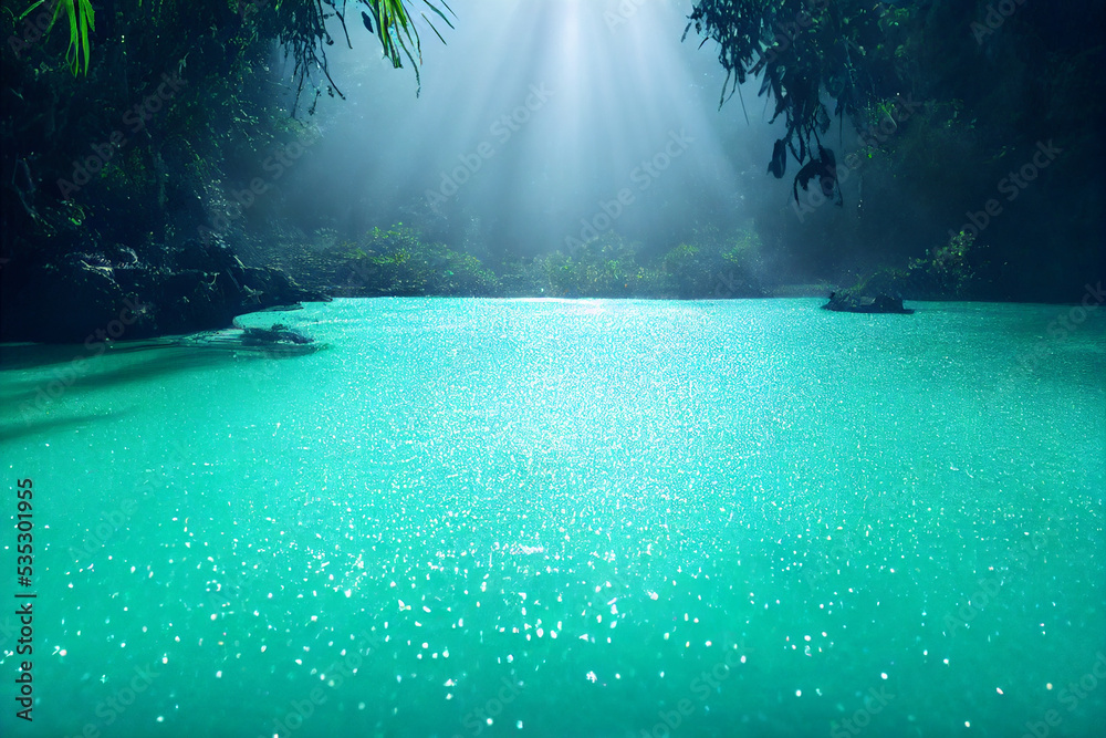 blue lagoon in the jungle 