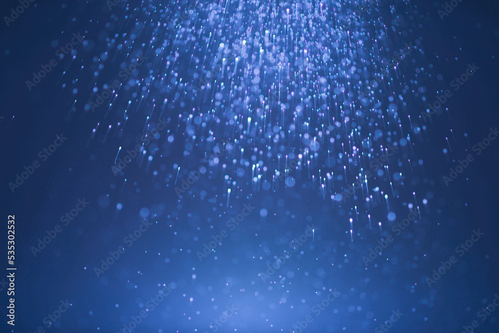 Abstract background image of blue bokeh for festival. Bokeh caused by lens blur