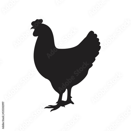 Stampa su tela Chicken silhouette.Vector illustration