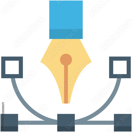 Bezier Tool  Colored Vector Icon