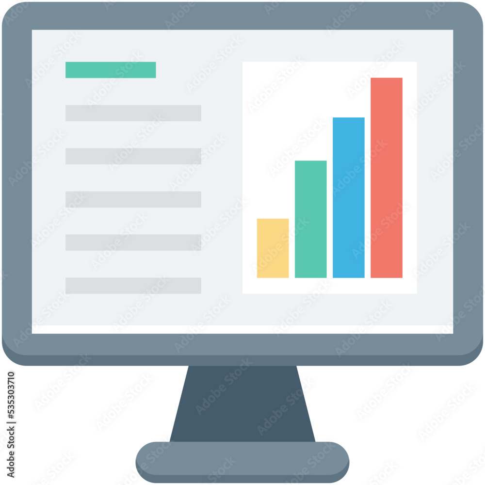 Online Graph Vector Icon Online Graph Vector Icon