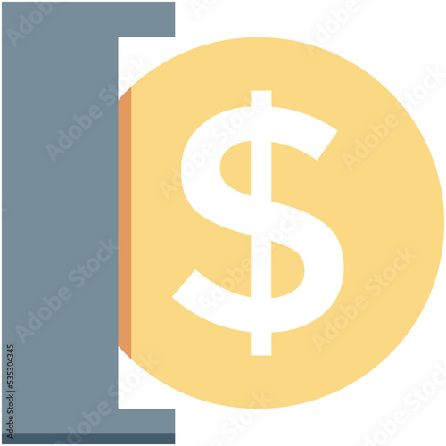 Coin Insert Colored Vector Icon
