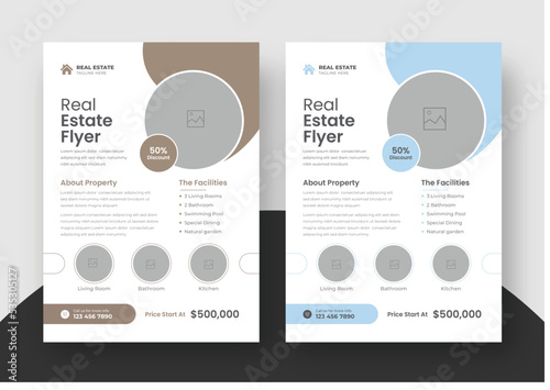 Modern real estate flyer design or elegant home for sale Flyer design template