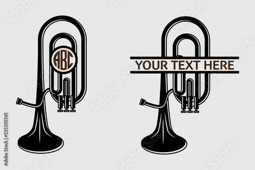 Photos Baritone Monogram SVG Cut File, Tuba Svg, Jazz Svg, Baritone Frame, Baritone Mon