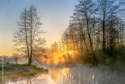 sunrise over the river