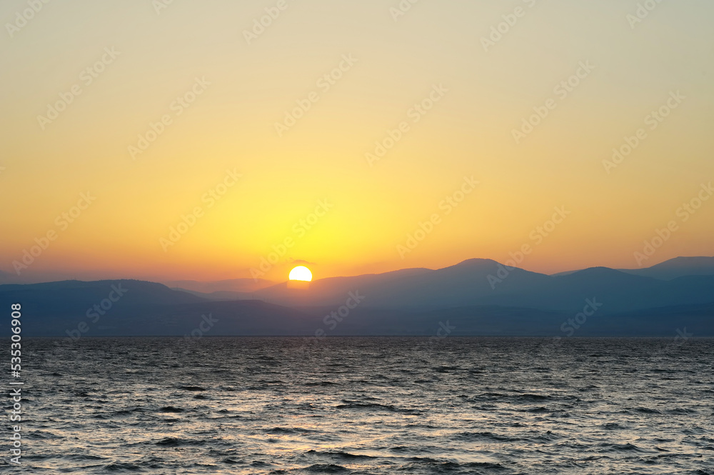 Lake Kinneret on the Sunset