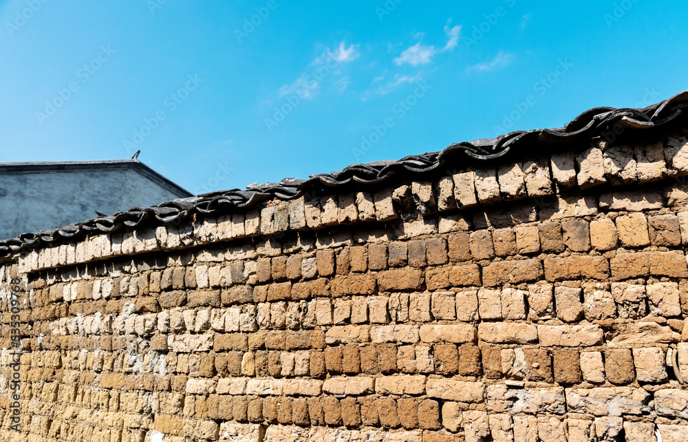 Earthen wall of Chinese house