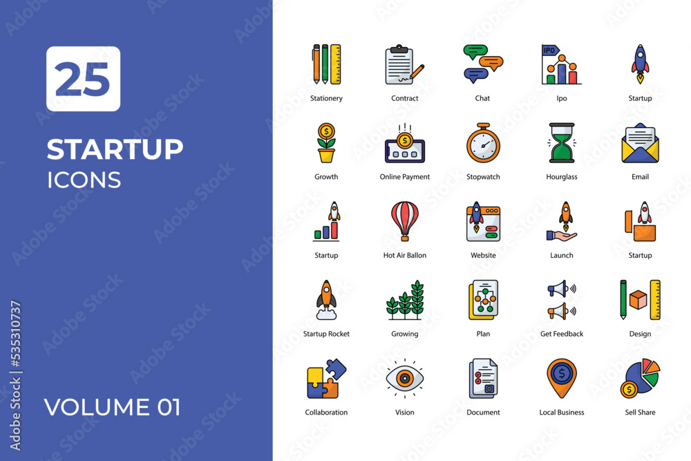 Startup icons collection. Startup icons collection.
