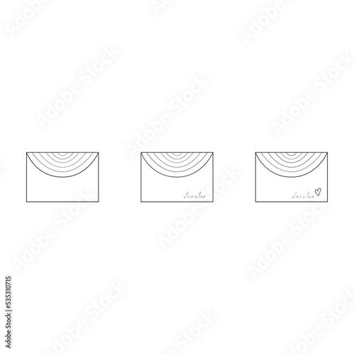 Envelopes. Black and white envelopes icon. Love is love.