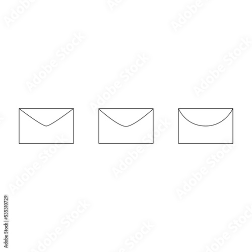 Envelopes. Black and white envelopes icon.
