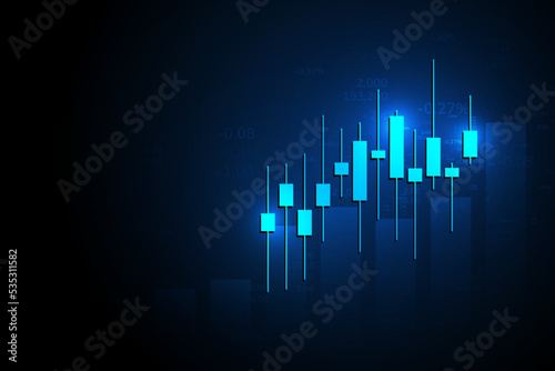Stock market and exchange. Bullish point, Trend of graph.Graph chart of stock market investment world trading. Stock market data. Vector illustration