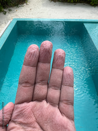 Close-up of wrinkled fingers