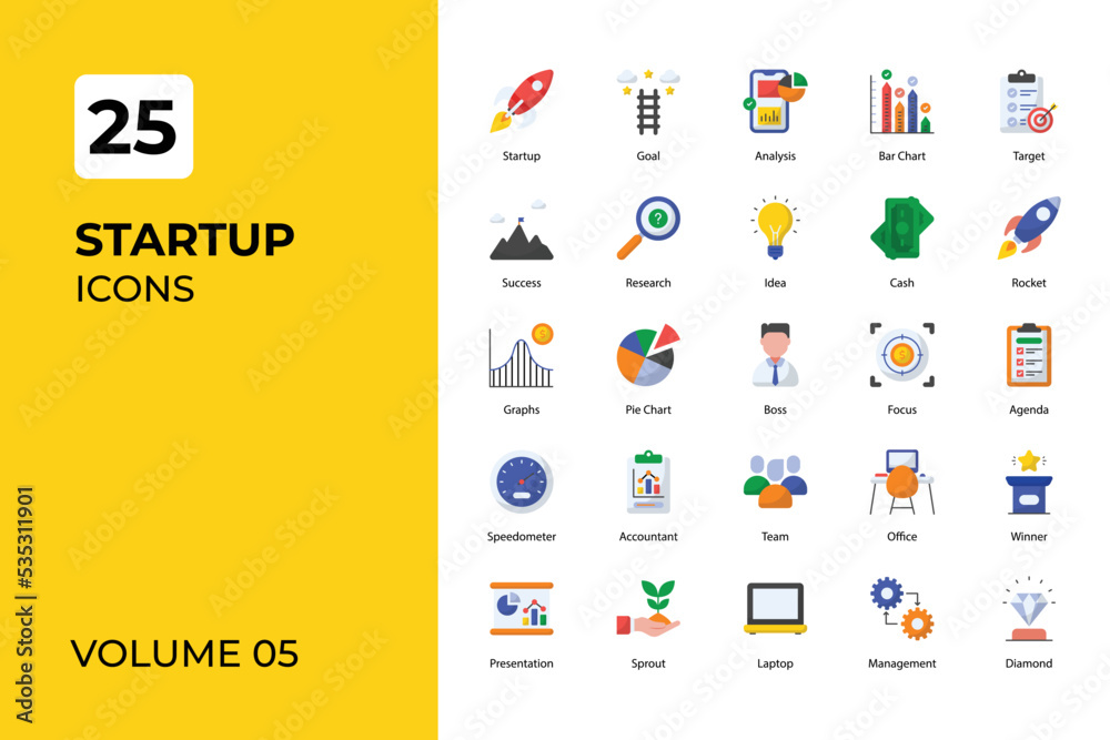 Startup icons collection. Startup icons collection.