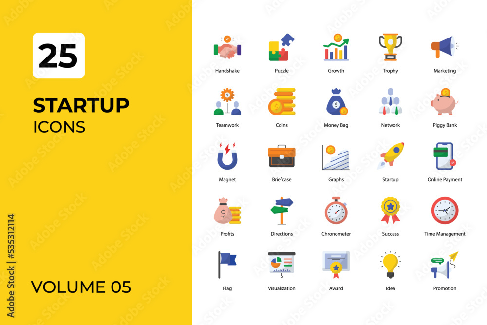 Startup icons collection. Startup icons collection.