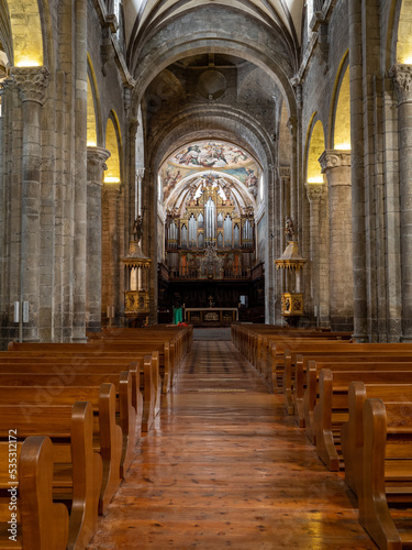 inside the romanesque cathedral of Jaca, Huesca, Aragon, Spain © javier