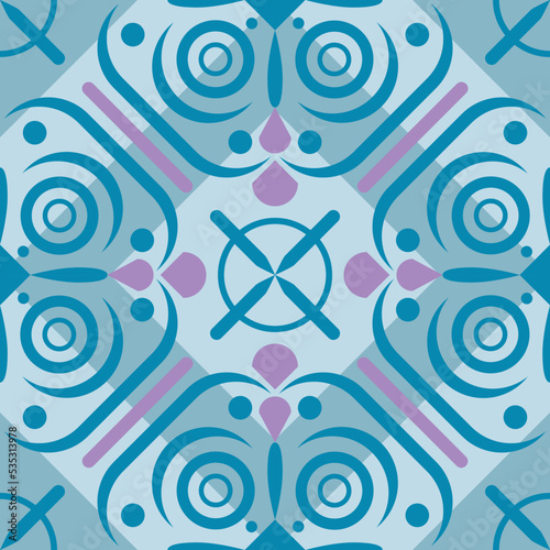 seamless vector illustration cyan pattern