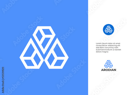 Crypto A letter Logo, Diamond A letter concept