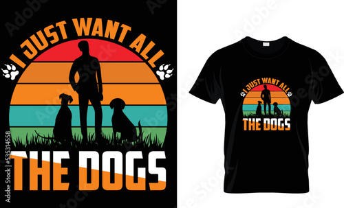 Canvas Print I just want all the dogs t shirt design template