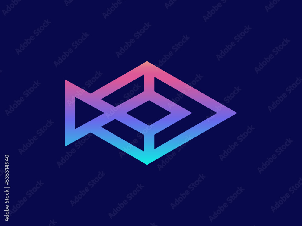 Crypto Fish Logo Concept Crypto Fish Logo Concept