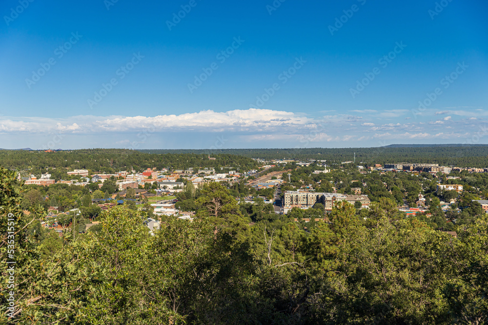 Afternoon view of the Flagstaff cityscape seen from the Lowell Observatory
