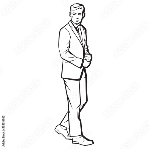 Young fashion male model in suit