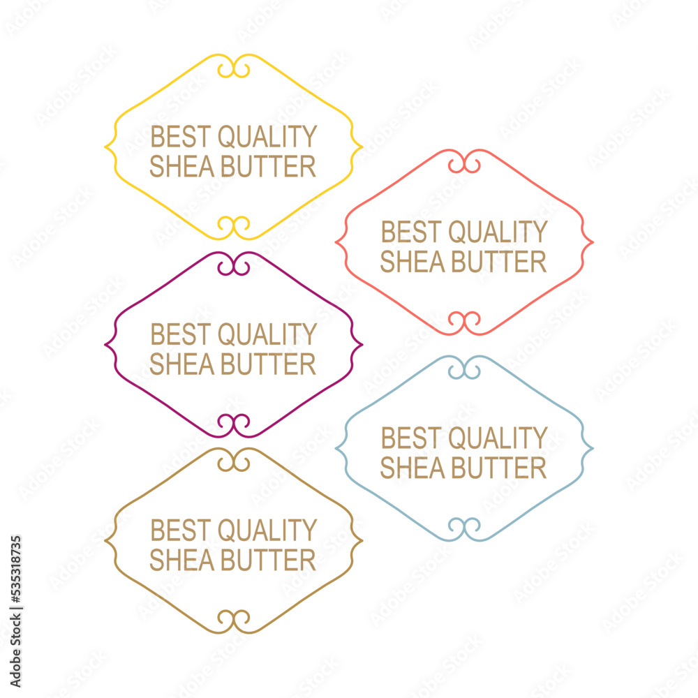 Best Quality Shea Butter Labels Set for Bio Shop Best Quality Shea Butter Labels Set for Bio Shop