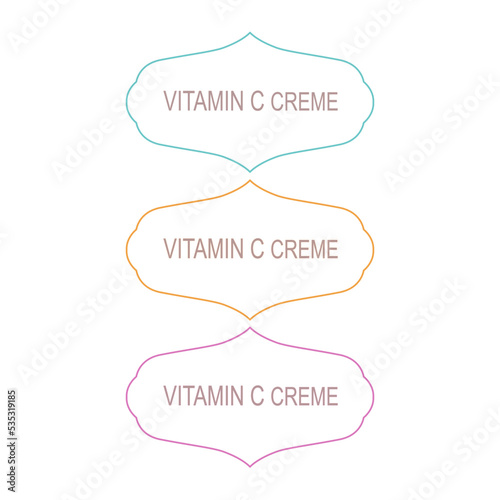 Vitamin C Creme Labels for Bio Shops Packaging 