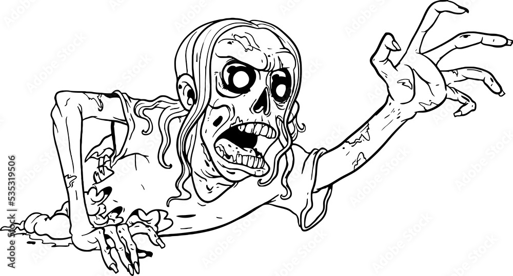 Fototapeta premium Zombie coloring pages for kids