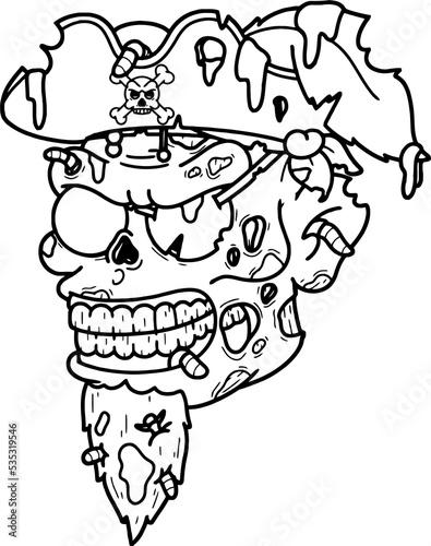 Zombie sailor coloring pages for adult