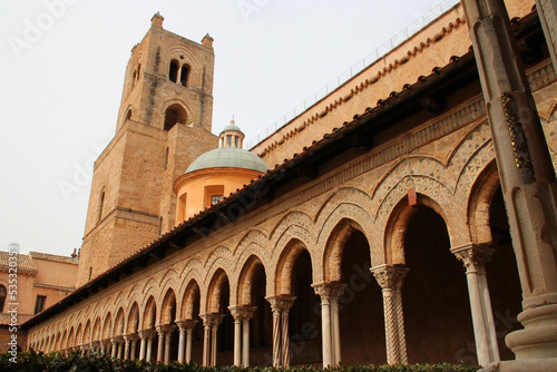 cathedral and benedictine cloister in monreale in sicily (italy)