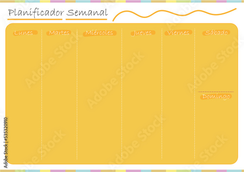 Agenda semanal, Organizador semanal, planificador