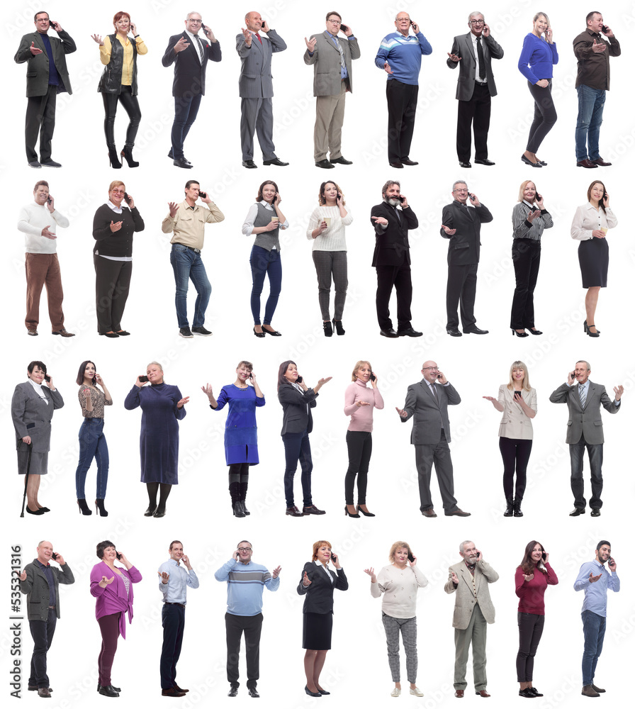 group of people holding phone in hand isolated group of people holding phone in hand isolated