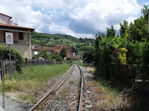 View of an urban area with railway