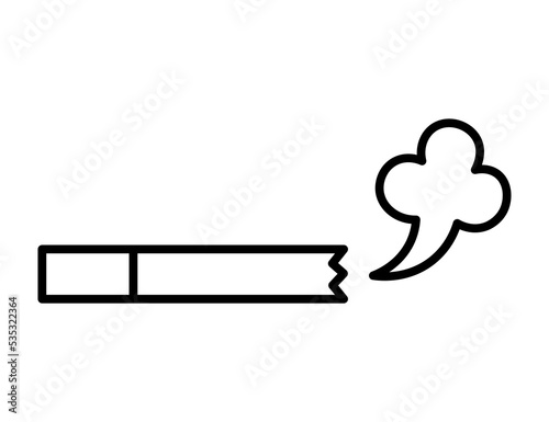 Cigarette icon. Health or garbage theme. Line style vector illustration isolated on white background.