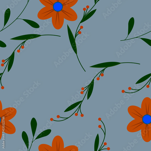 Background with the image of flowers. Flowers, colorful seamless line art design.