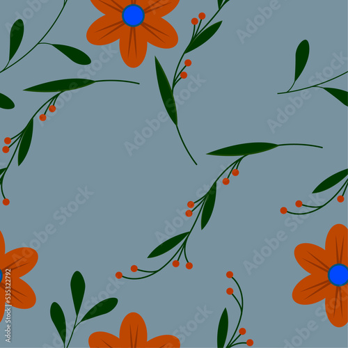 Background with the image of flowers. Flowers, colorful seamless line art design.