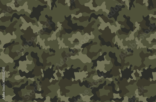 
Texture camouflage khaki background vector repeat pattern, fashion print for textiles, military uniform disguise.