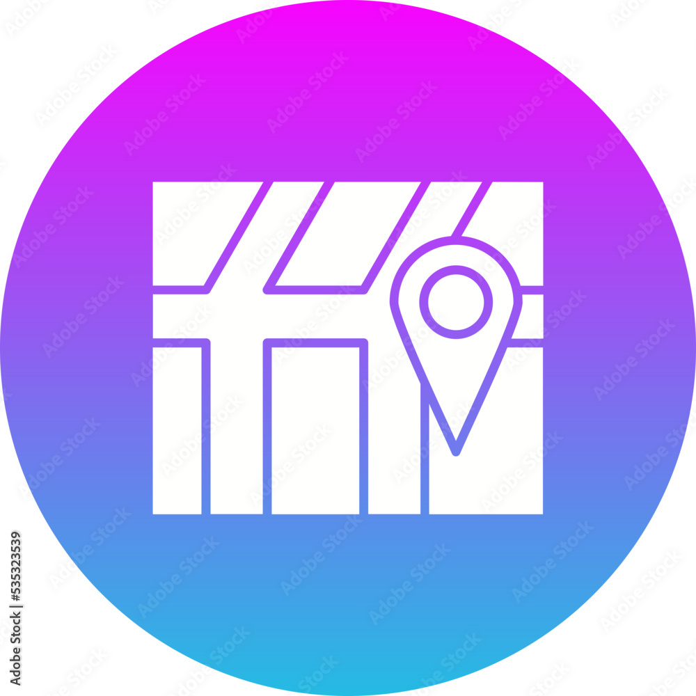 Location Gradient Circle Glyph Inverted Icon Location Gradient Circle Glyph Inverted Icon