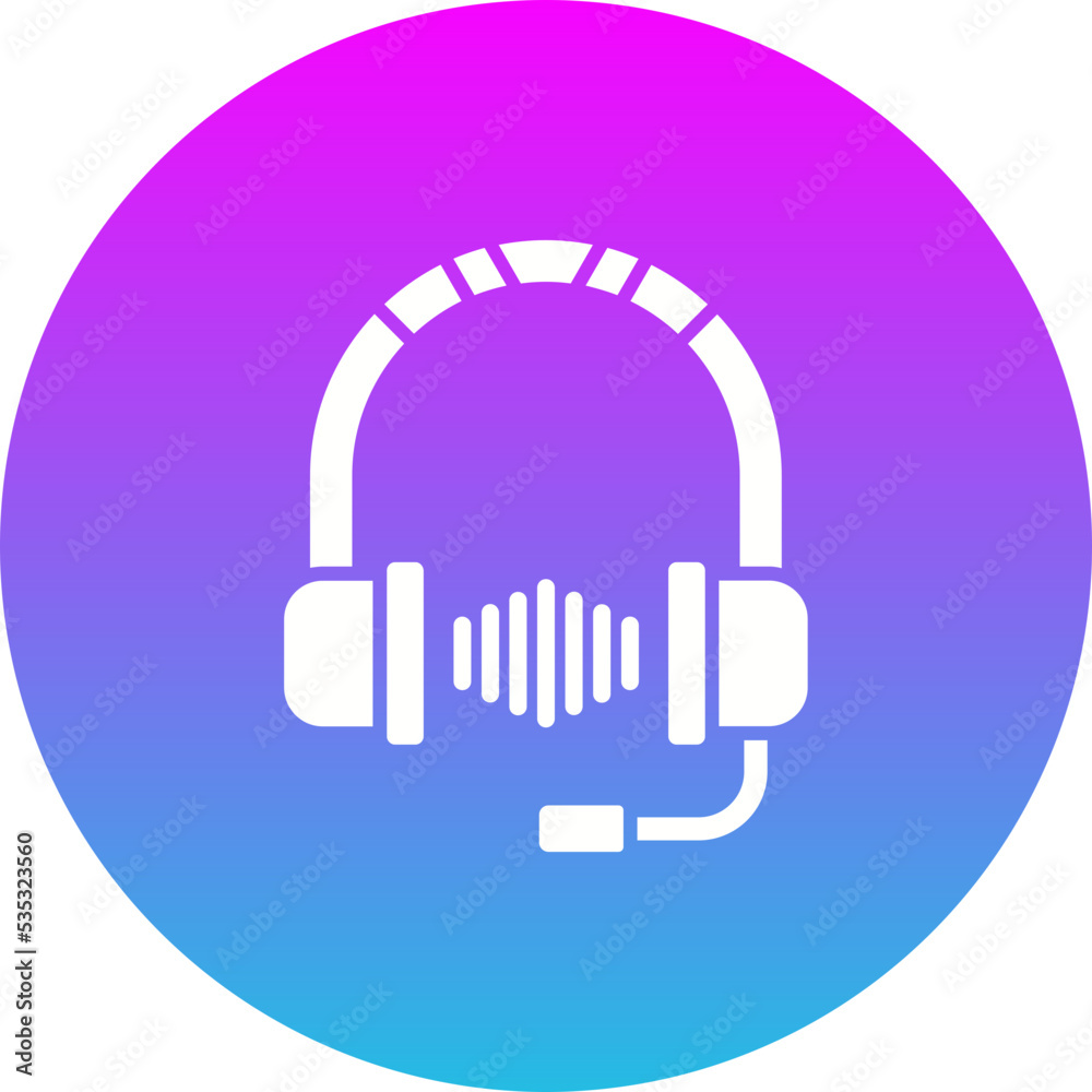 Headphone Gradient Circle Glyph Inverted Icon Headphone Gradient Circle Glyph Inverted Icon