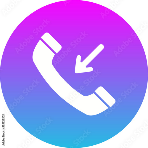 Incoming Call Gradient Circle Glyph Inverted Icon