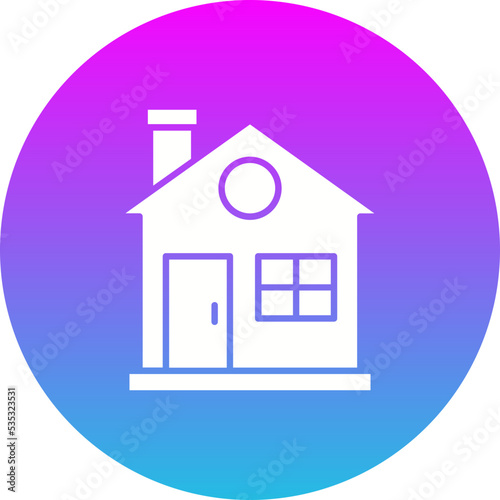 Home Gradient Circle Glyph Inverted Icon