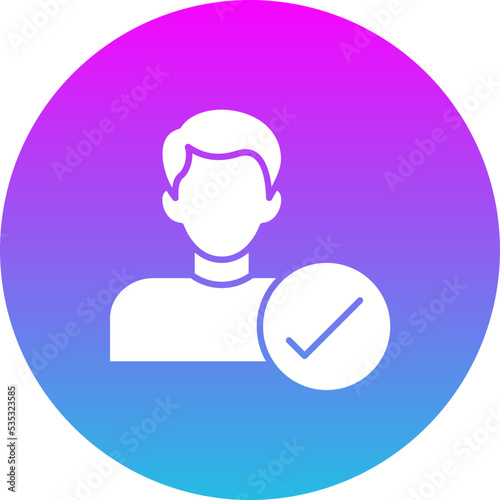 Accepted Gradient Circle Glyph Inverted Icon